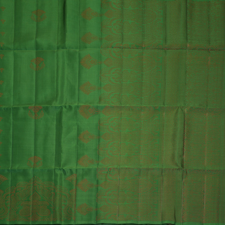 Hayagrivas Leaf Green Handloom Soft Silk Saree KBF881H36-2