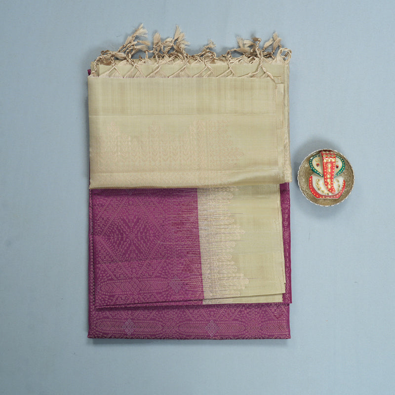 Hayagrivas Purple Handloom Soft Silk Saree KBF881H39-1