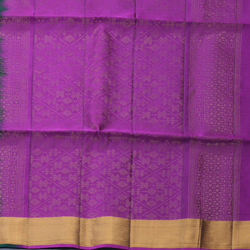 Hayagrivas Bottle Green Handloom Soft Silk Saree KBF883H1-3