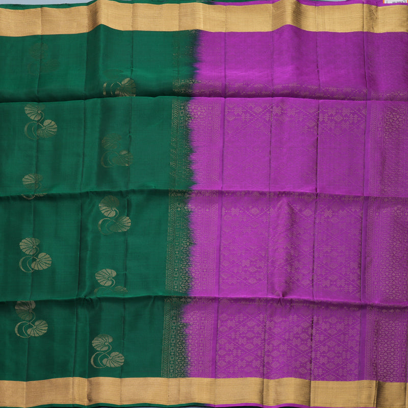 Hayagrivas Bottle Green Handloom Soft Silk Saree KBF883H1-3