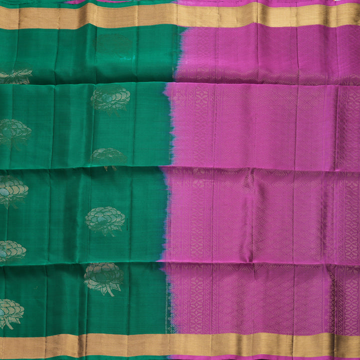 Hayagrivas Green Handloom Soft Silk Saree KBF883H1-6