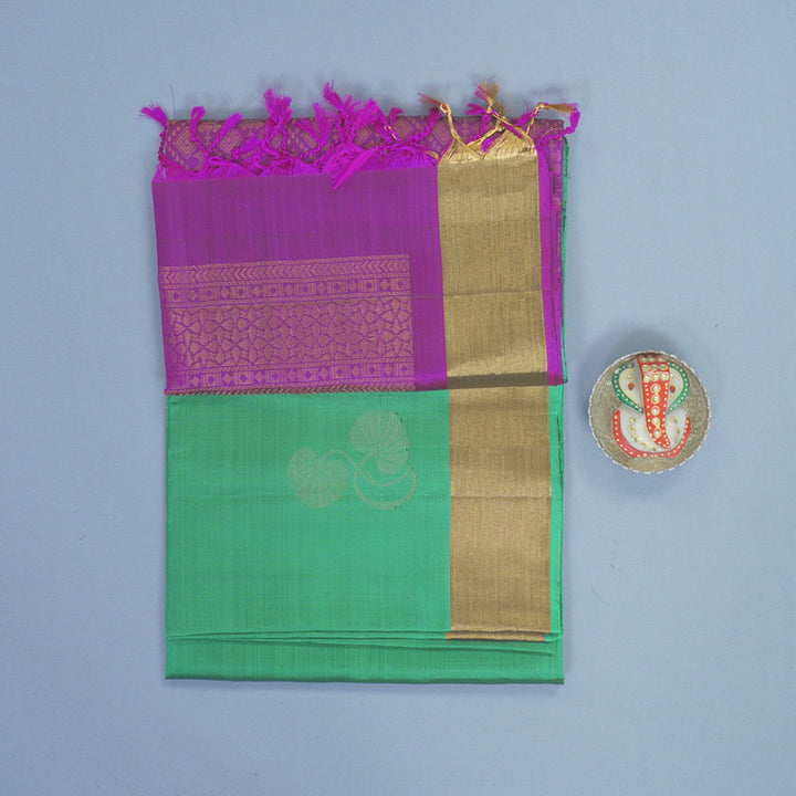 Hayagrivas Sea Green Handloom Soft Silk Saree KBF883H1-7