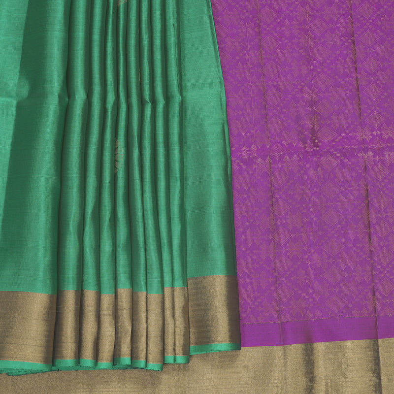 Hayagrivas Sea Green Handloom Soft Silk Saree KBF883H1-7