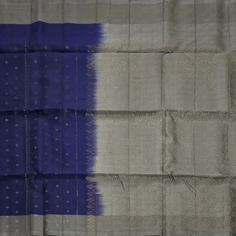 Hayagrivas Navy Blue Handloom Soft Silk Saree KBF883H10-1