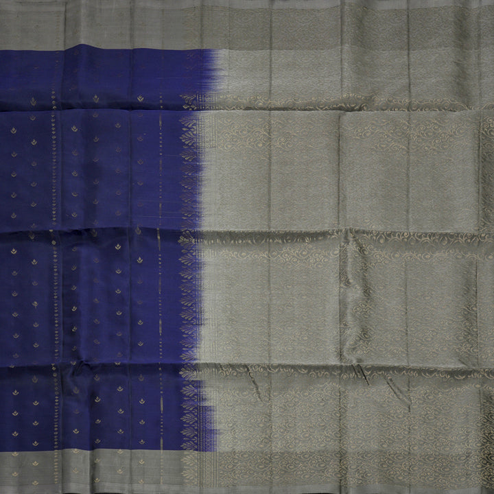 Hayagrivas Navy Blue Handloom Soft Silk Saree KBF883H10-1
