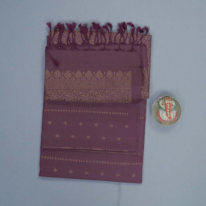 Hayagrivas Dark Purple Handloom Soft Silk Saree KBF883H10-2