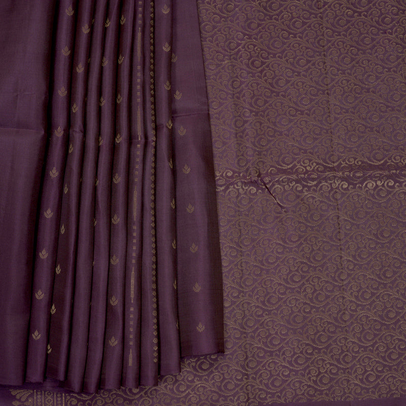 Hayagrivas Dark Purple Handloom Soft Silk Saree KBF883H10-2