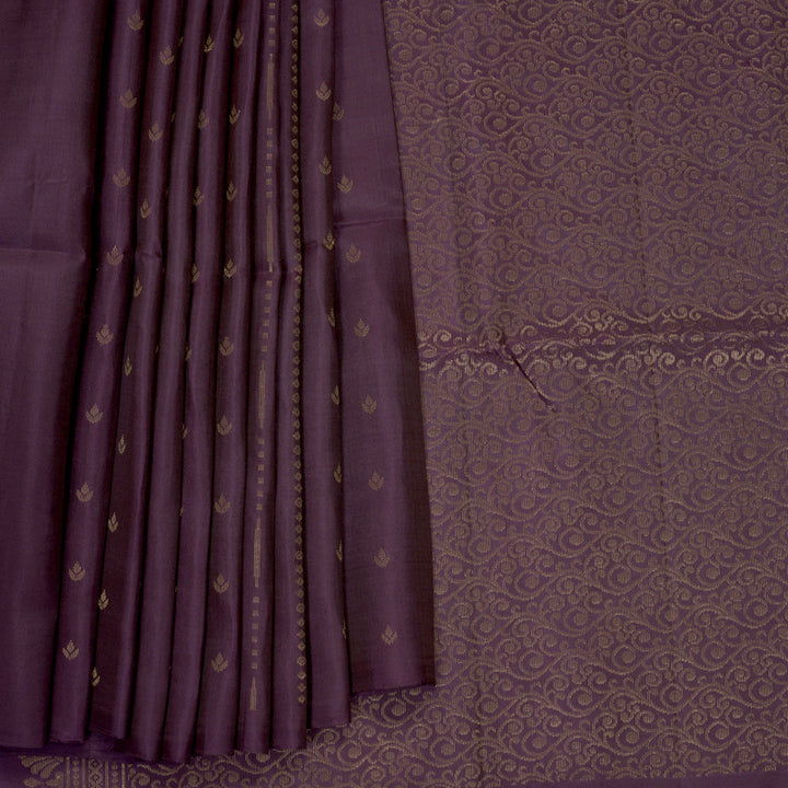 Hayagrivas Dark Purple Handloom Soft Silk Saree KBF883H10-2