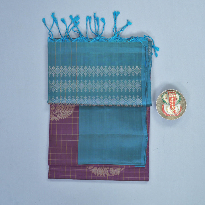 Hayagrivas Purple Handloom Soft Silk Saree KBF883H13-1