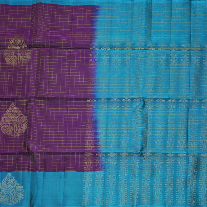 Hayagrivas Purple Handloom Soft Silk Saree KBF883H13-1