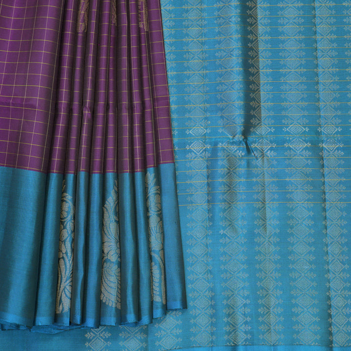 Hayagrivas Purple Handloom Soft Silk Saree KBF883H13-1