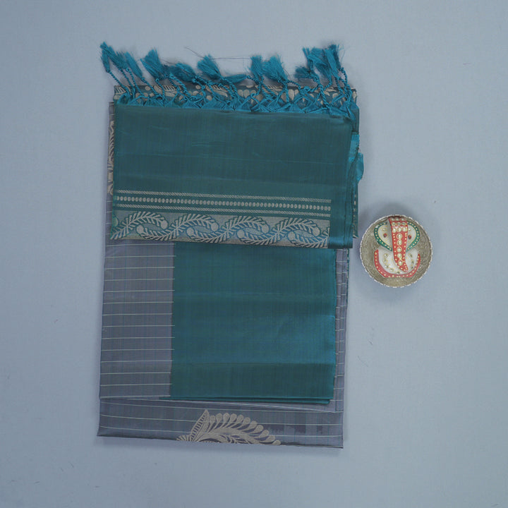 Hayagrivas Grey Handloom Soft Silk Saree KBF883H13-3