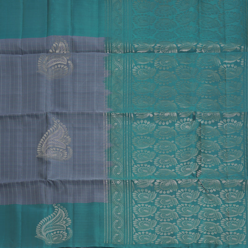 Hayagrivas Grey Handloom Soft Silk Saree KBF883H13-3