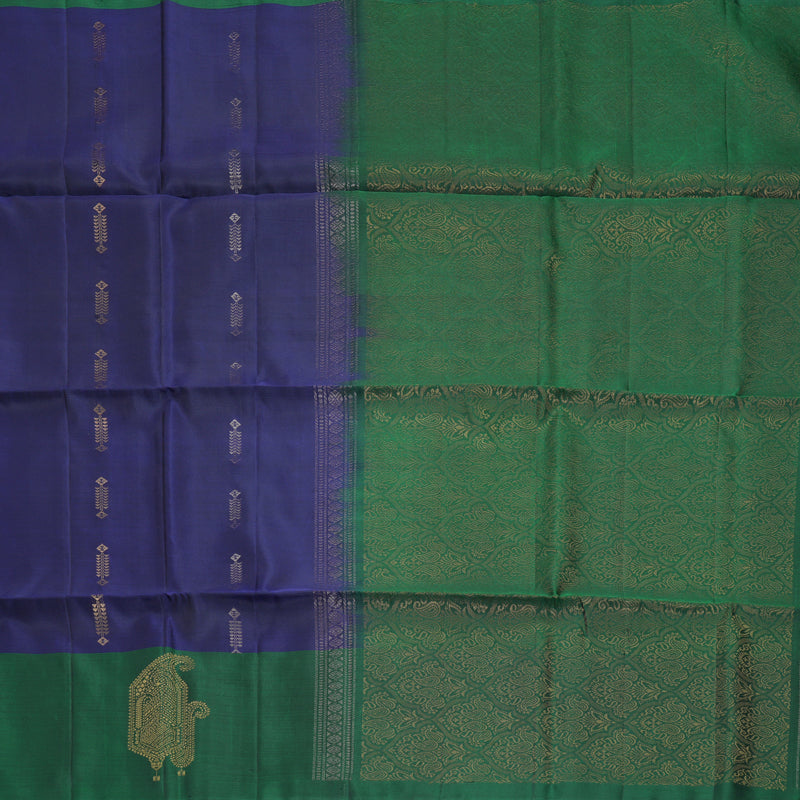 Hayagrivas Ink Blue Handloom Soft Silk Saree KBF883H14-2