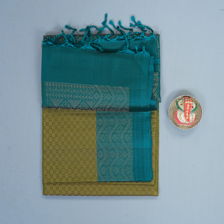 Hayagrivas Mehandi Green Handloom Soft Silk Saree KBF883H15-2