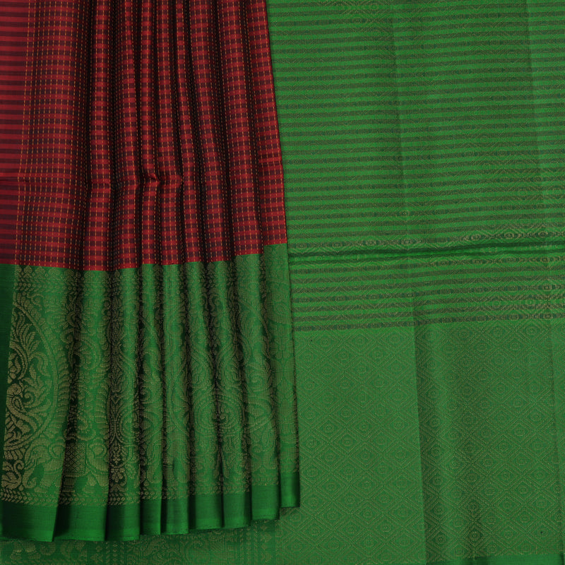 Hayagrivas Maroon Handloom Soft Silk Saree KBF883H17-1