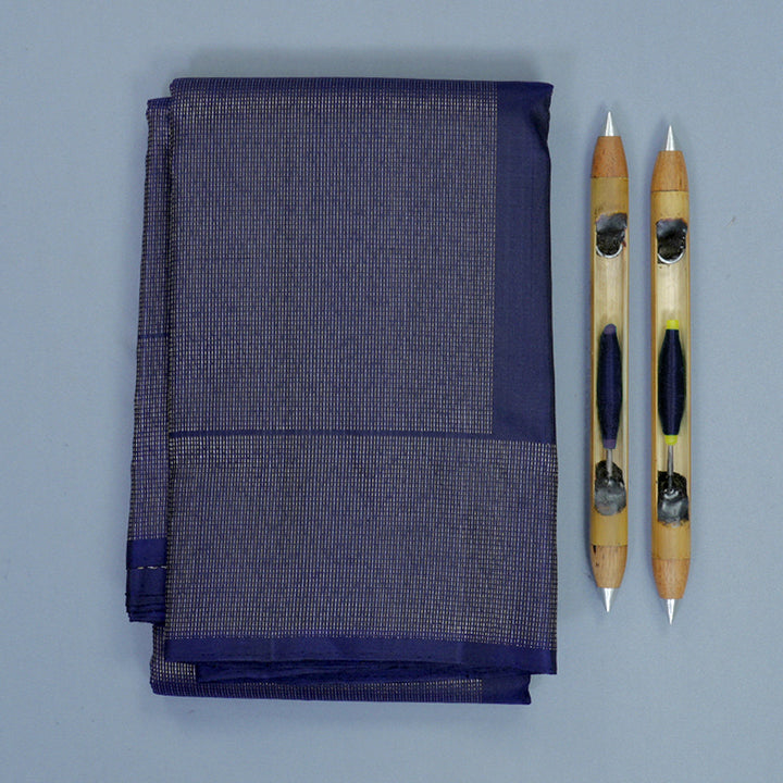 Hayagrivas Navy Blue Handloom Soft Silk Saree KBF883H18-1