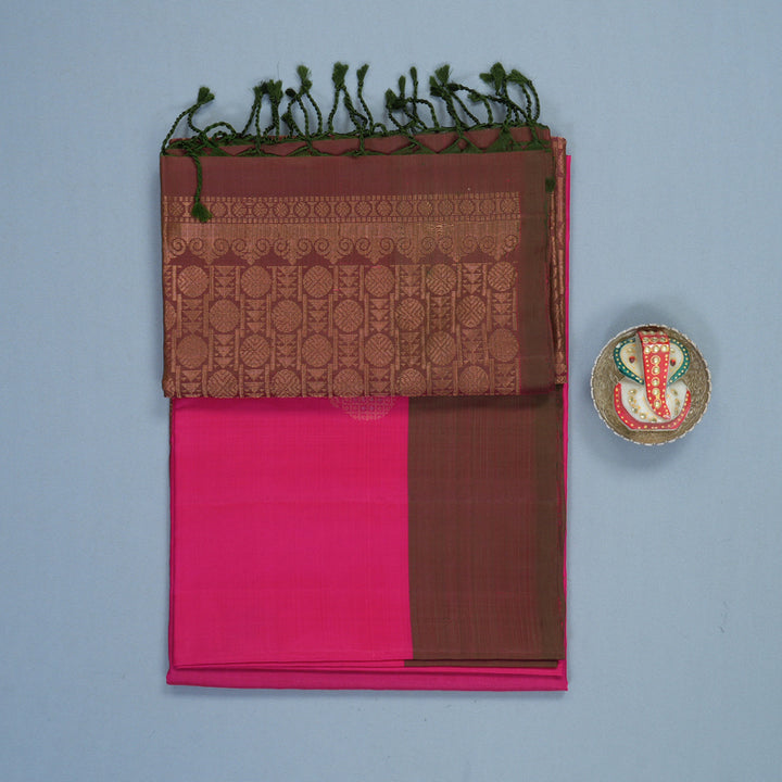 Hayagrivas Rani Pink Handloom Soft Silk Saree KBF883H2-11
