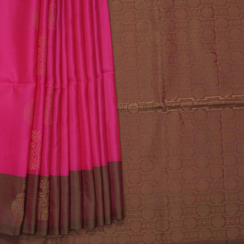 Hayagrivas Rani Pink Handloom Soft Silk Saree KBF883H2-11