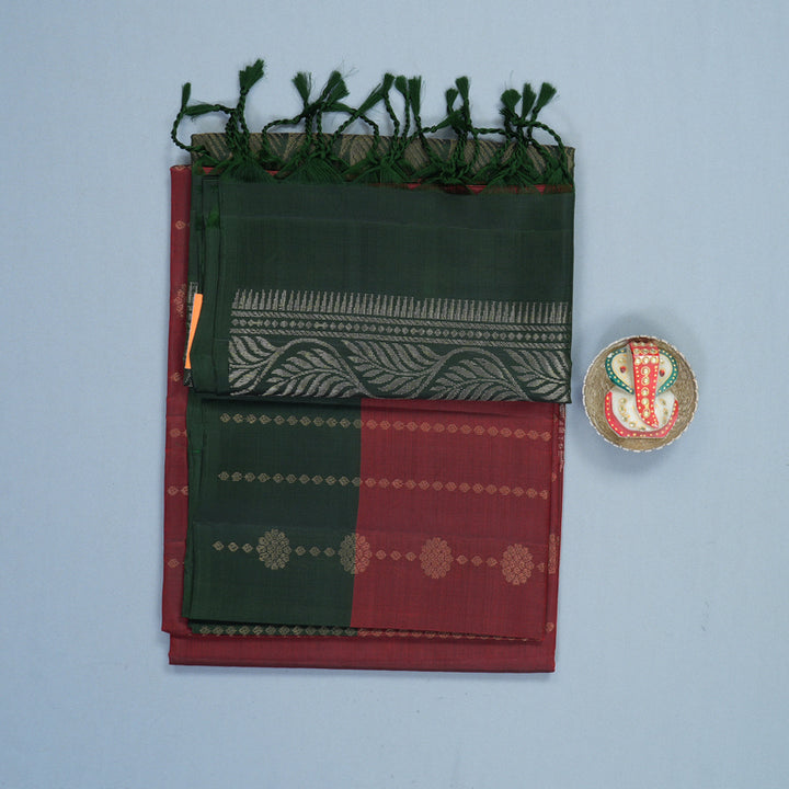 Hayagrivas Maroon Handloom Soft Silk Saree KBF883H2-19