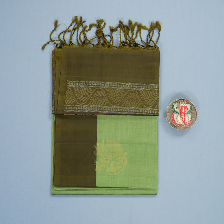 Hayagrivas Pista Green Handloom Soft Silk Saree KBF883H2-2