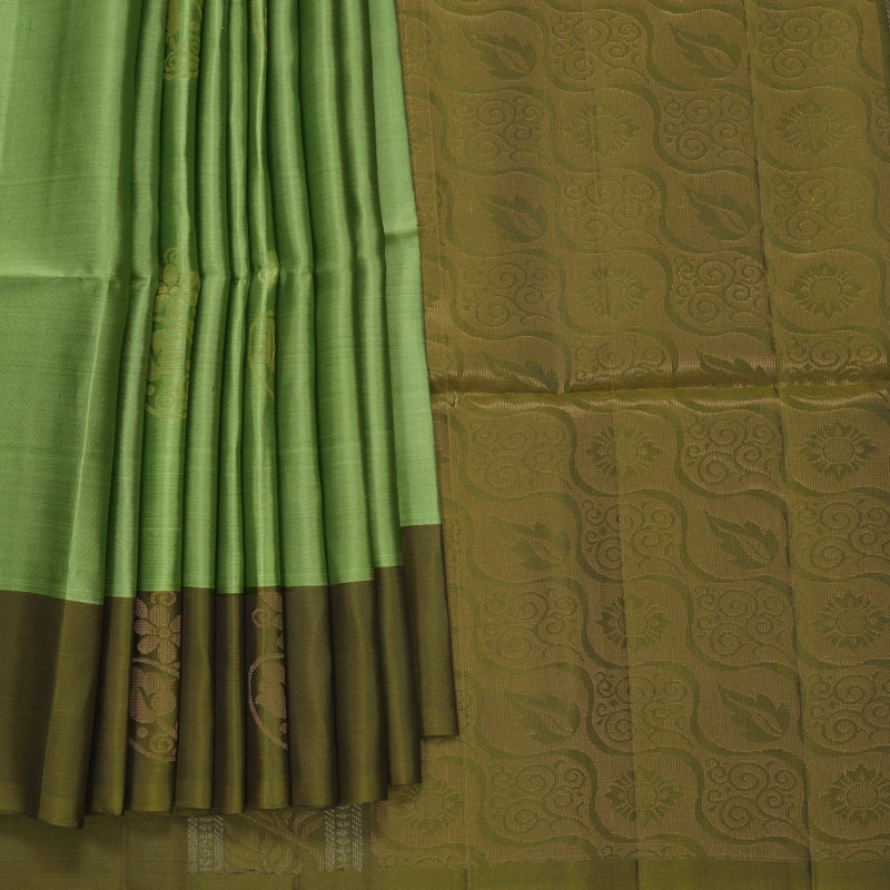 Hayagrivas Pista Green Handloom Soft Silk Saree KBF883H2-2