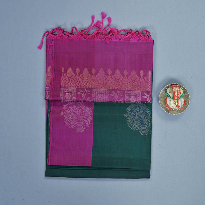 Hayagrivas Peacock Green Handloom Soft Silk Saree KBF883H2-20