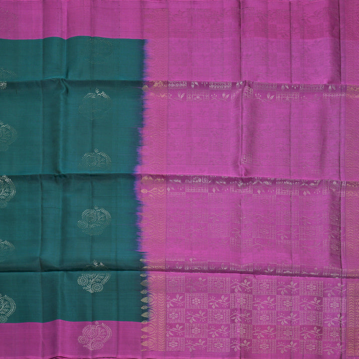 Hayagrivas Peacock Green Handloom Soft Silk Saree KBF883H2-20