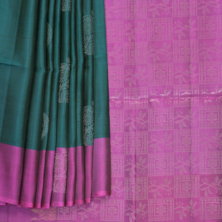 Hayagrivas Peacock Green Handloom Soft Silk Saree KBF883H2-20