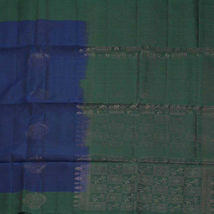 Hayagrivas Midnight Blue Handloom Soft Silk Saree KBF883H2-22