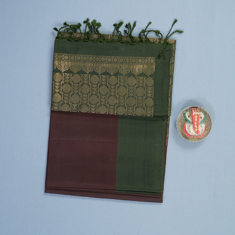 Hayagrivas Deep Snuff Handloom Soft Silk Saree KBF883H2-25