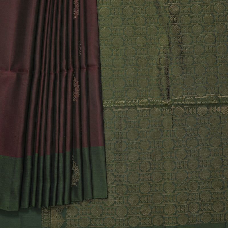Hayagrivas Deep Snuff Handloom Soft Silk Saree KBF883H2-25