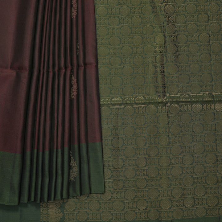 Hayagrivas Deep Snuff Handloom Soft Silk Saree KBF883H2-25