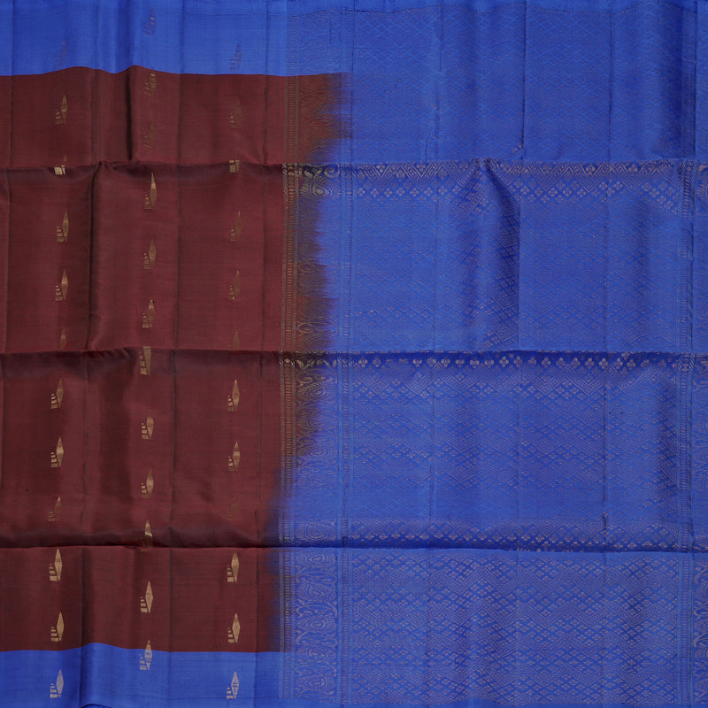 Hayagrivas Burgundy Handloom Soft Silk Saree KBF883H2-27