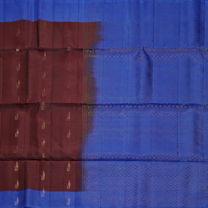 Hayagrivas Burgundy Handloom Soft Silk Saree KBF883H2-27
