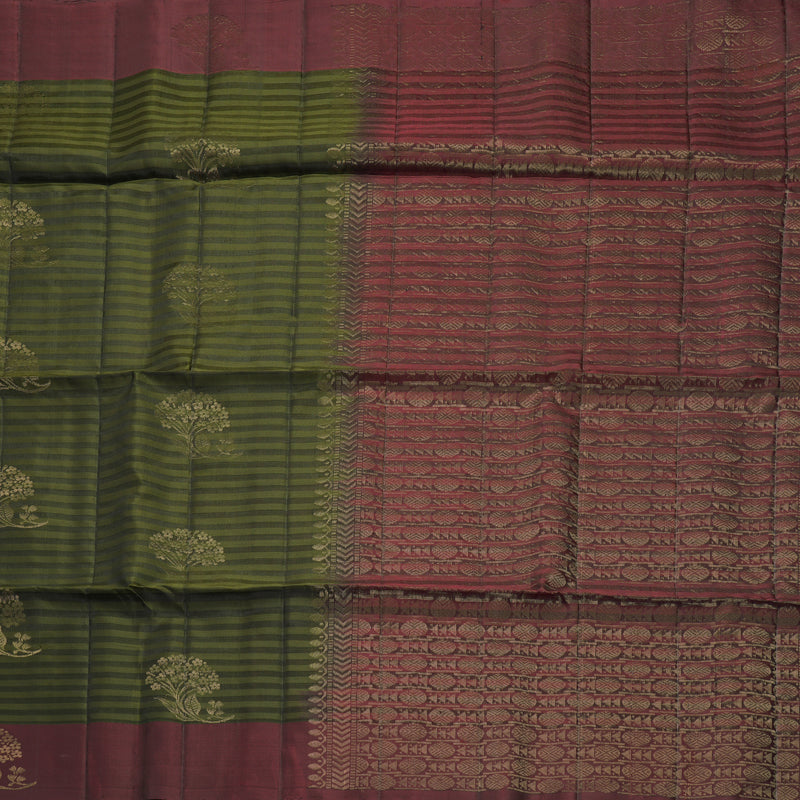 Hayagrivas Mehandi Green Handloom Soft Silk Saree KBF883H2-30