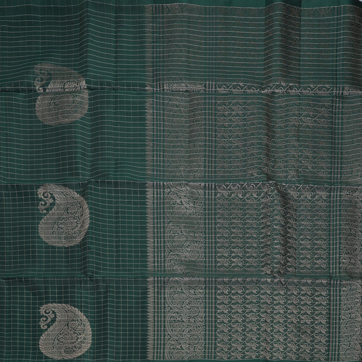 Hayagrivas Bottle Green Handloom Soft Silk Saree KBF883H22-2