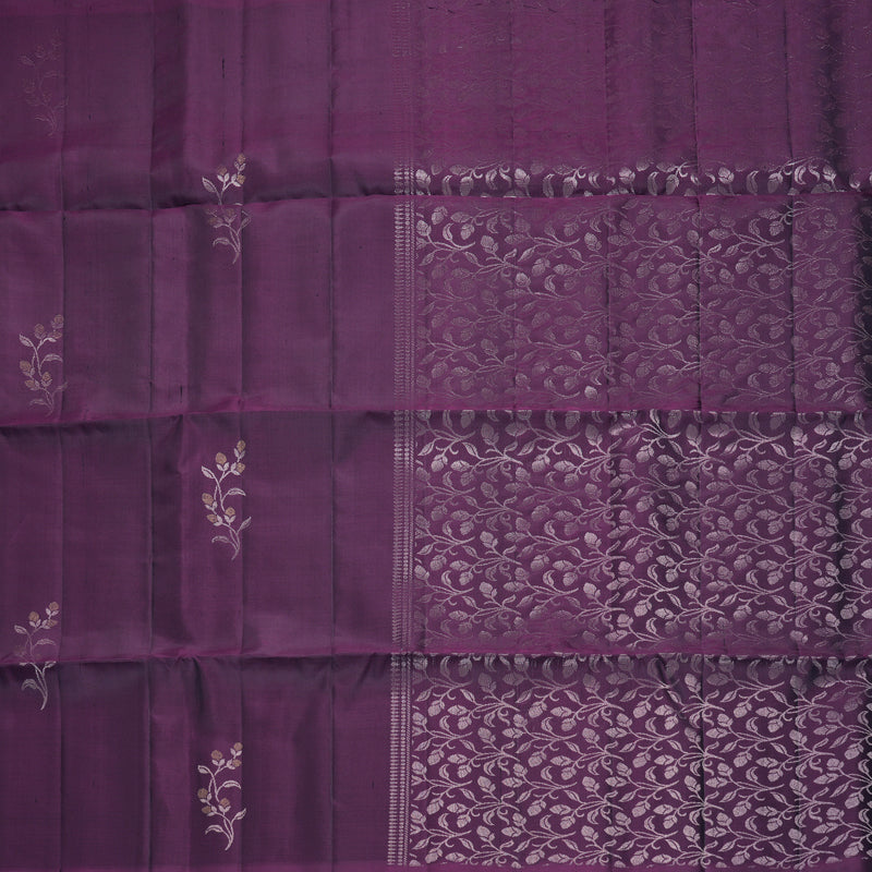 Hayagrivas Dark Purple Handloom Soft Silk Saree KBF883H23-6