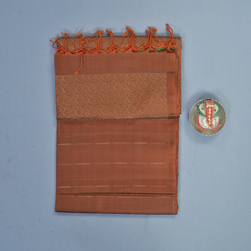 Hayagrivas Rust Orange Handloom Soft Silk Saree KBF883H3-2