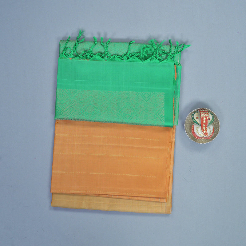 Hayagrivas Carrot Orange Handloom Soft Silk Saree KBF883H3-3