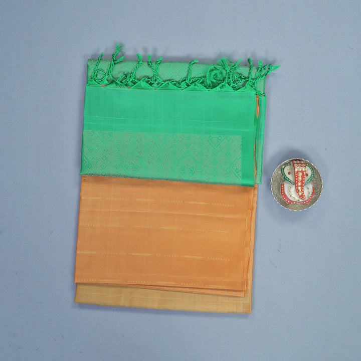 Hayagrivas Carrot Orange Handloom Soft Silk Saree KBF883H3-3