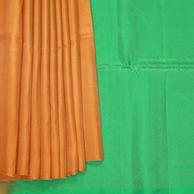 Hayagrivas Carrot Orange Handloom Soft Silk Saree KBF883H3-3