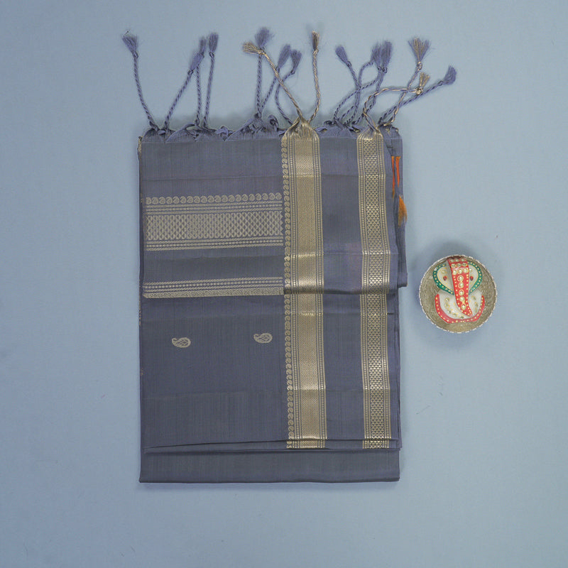 Hayagrivas Grey Handloom Soft Silk Saree KBF883H4-4