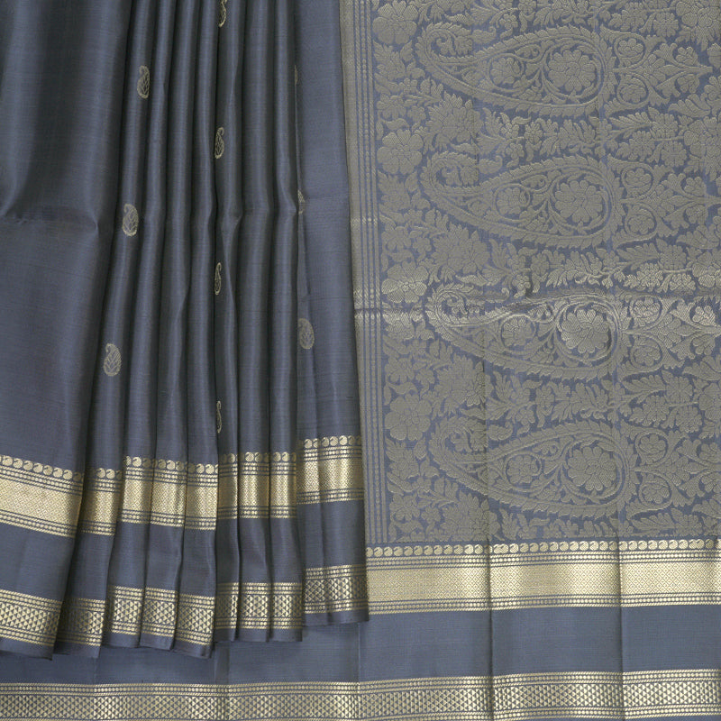 Hayagrivas Grey Handloom Soft Silk Saree KBF883H4-4