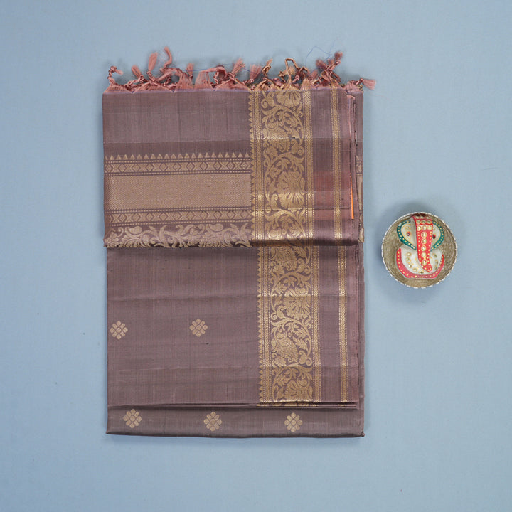 Hayagrivas Dusky Peach Handloom Soft Silk Saree KBF883H4-5