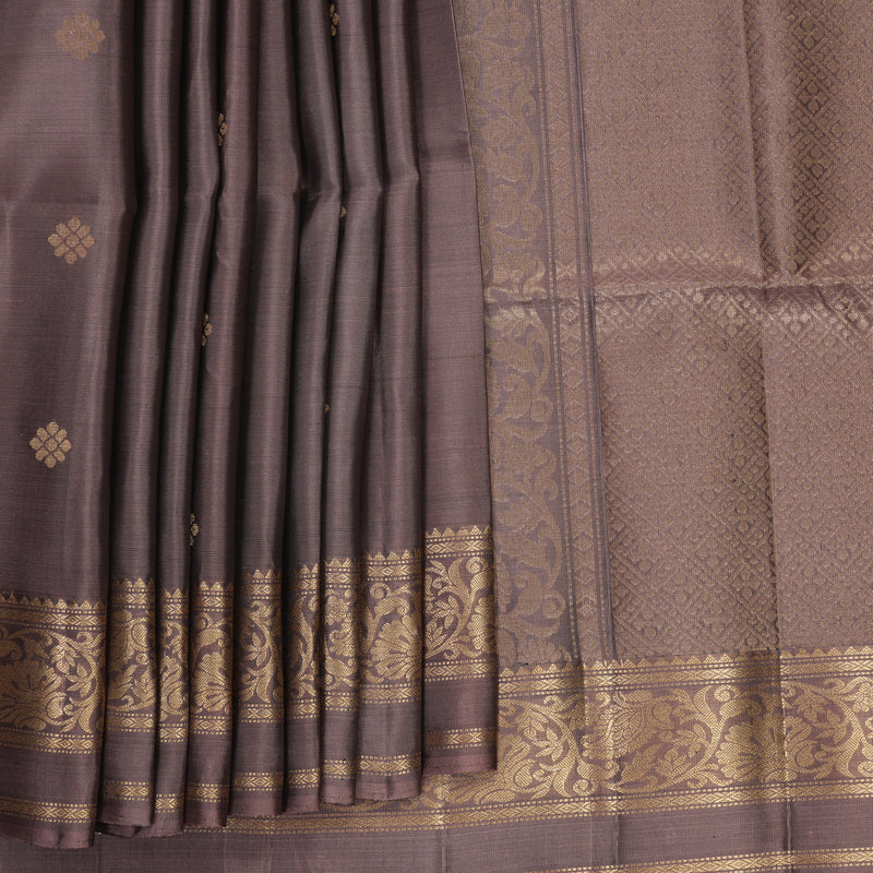 Hayagrivas Dusky Peach Handloom Soft Silk Saree KBF883H4-5