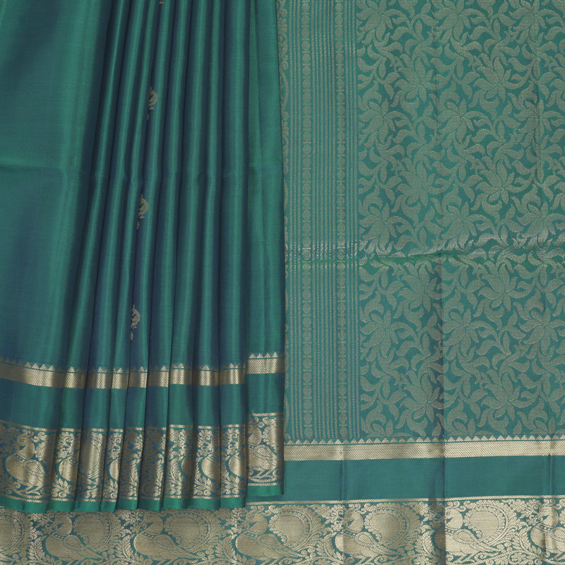 Hayagrivas Mayilkazhuthu Green Handloom Soft Silk Saree KBF883H4-6
