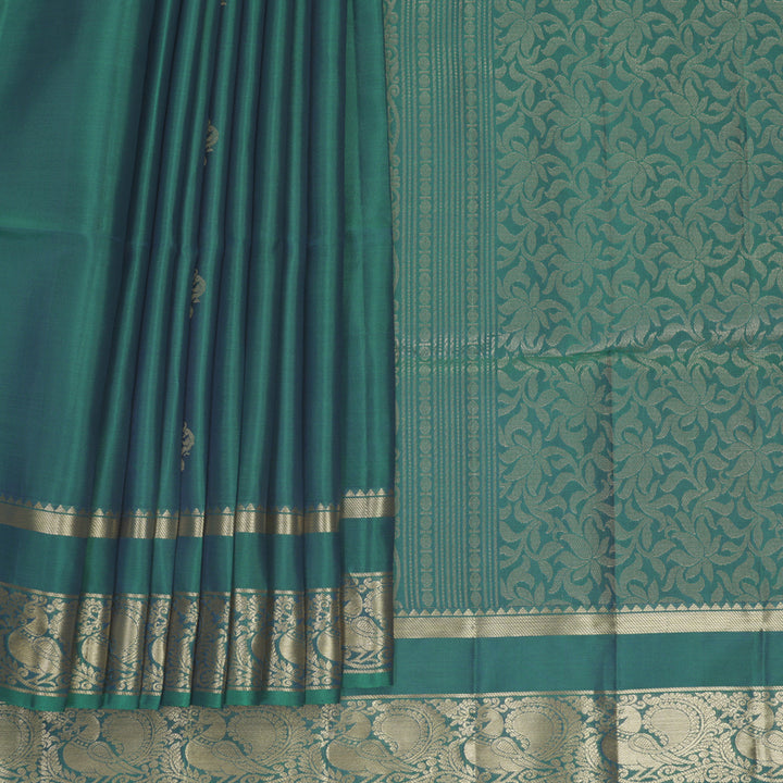 Hayagrivas Mayilkazhuthu Green Handloom Soft Silk Saree KBF883H4-6