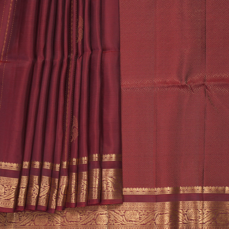 Hayagrivas Maroon Handloom Soft Silk Saree KBF883H4-7