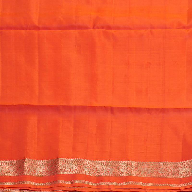 Hayagrivas Orangish-Pink Handloom Soft Silk Saree KBF883H4-9